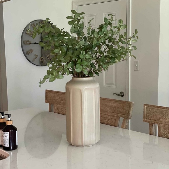 16" Faceted Ceramic Vase Taupe - Hearth & Hand™ with Magnolia - Picture 3 of 13